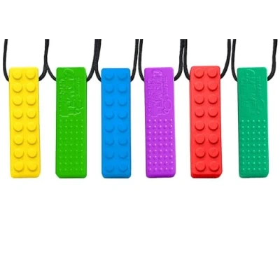 Immagine di Tilcare Chew Collana per Masticare il Pastello Sensoriale Migliori Strumenti l&#039;Autismo Durevoli e forti Giocattoli Masticabili in Silicone Ciondolo Ragazzi Ragazze
