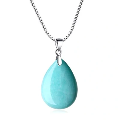Immagine di COAI Collana da Donna in Argento Sterling 925 con Ciondolo Goccia d&#039;Acqua Amazzonite