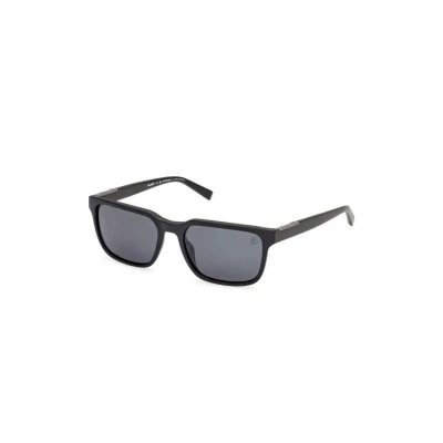 Immagine di Timberland Uomo TB00008 02D Occhiali da sole Iniettato Nero Fumo Squadrata Polarizzata