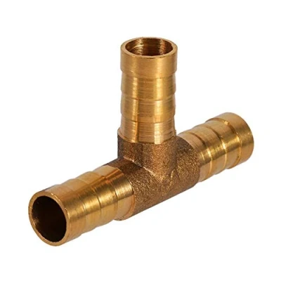 Immagine di Raccordo per tubo flessibile a 3 vie, T in ottone vie dell&#039;aria gasolio aria compressa(10mm)