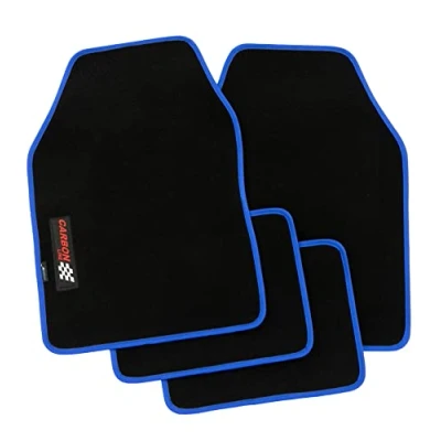 Immagine di Petex Set di 4 tappetini Auto universali in Fibra Carbonio, Colore: Blu, 11380005