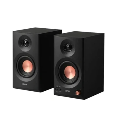 Immagine di Edifier MR3 Altoparlanti da Studio Compacts 2.0, Hi Res Audio, Bluetooth V5.4, Controlli Fisici RCA, AUX, App Mobile, 2 x 18 W, Nero