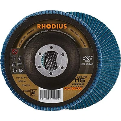 Immagine di Rhodius 210481 LSZ F3 Disco con falde Diametro 115 mm Ø foro 22.23 Acciaio inox 1 pz.