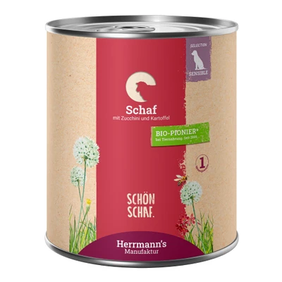 Immagine di Herrmann&#039;s Bio Menù Sensitive 6 x 800 g Umido cane Pecora con Zucchini e Patate