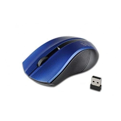 Immagine di Mouse Ottico Wireless Blu Argento USB Senza Fili Cordless ergonomico 2,4 GHz DPI con Ricevitore Nano per Laptop Notebook PC Computer Office