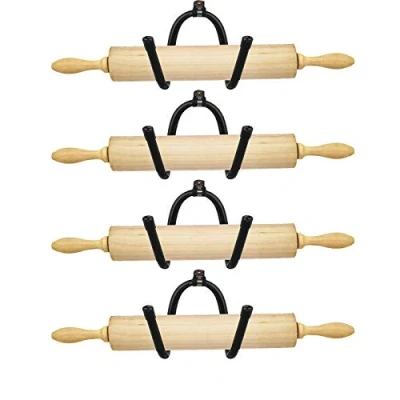 Immagine di Rolling Pin Holder Display Rack Storage Hardware incluso Nessun mattarello 4 pezzi