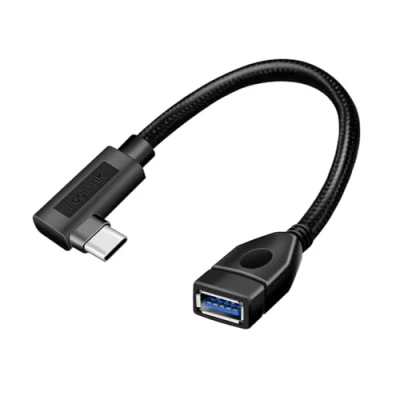 Immagine di Logilink CU0100 Adattatore cavo USB 3.2 (Gen2) 10 Gb, tipo C (angolo di 90) su A con funzione OTG (on the go), 20 cm