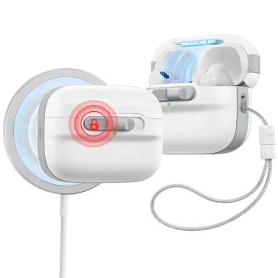 Immagine di ESR Cover per AirPods Pro 2, Custodia Compatibile con 2/1 Generacion (2023/2022/2019), Abilitata a MagSafe, Chiusura Magnetica, Protezione Anticaduta Cordino, Serie Pulse, Bianco