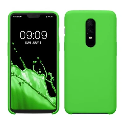 Immagine di kwmobile Cover per OnePlus 6 Custodia Back Case Smartphone in Silicone TPU Protezione Gommata verde lime