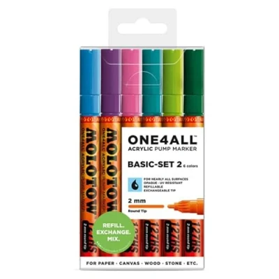 Immagine di Molotow 200231 Set Base 2 da 6 Pennarelli One4All 127HS, mm