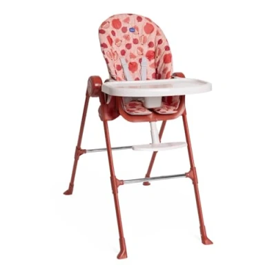 Immagine di Chicco Polly Essential Seggiolone per Bambini da 0 Mesi a 15 KG, Reclinabile Sdraietta, Regolabile in Altezza, Chiusura Compatta, Tessuto poliestere riciclato, Rosso