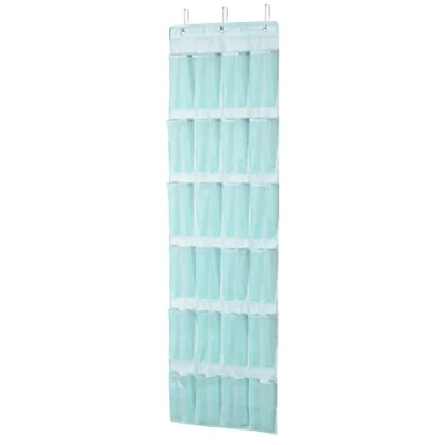 Immagine di Amazon Basics Organizer da appendere alla porta, con 24 tasche, colore verde giada, 47 x 6.3 165 cm
