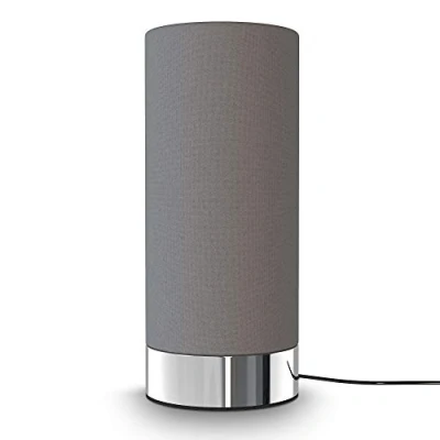 Immagine di B.K.Licht lampada da comodino, dimmerabile su 3 livelli con la funzione touch, Lampadina non inclusa E14 max.40W, tavolo piccola, abat jour in metallo e tessuto grigio