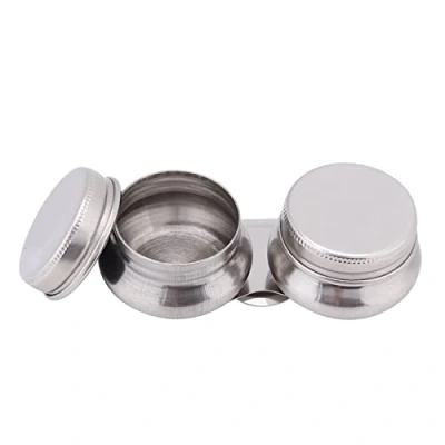 Immagine di Tazza a Doppia Tavolozza, Grande Tavolozza Contenitore per Solventi in Trementina Megilp con Coperchio Acciaio Inossidabile 9,4 cm x 3
