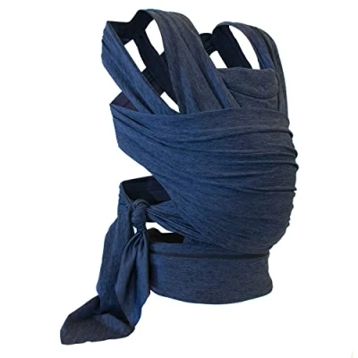 Immagine di Chicco Boppy ComfyFit Marsupio Neonato Ergonomico per Bebè e Bambini dalla Nascita a 15 kg, Fascia Porta Semplice da Indossare, Fronte Mamma con Supporto Testa Collo Blu