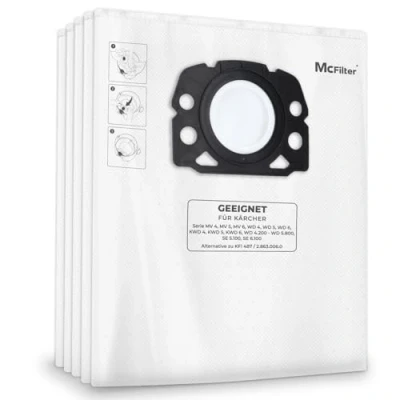 Immagine di 20 sacchetti per aspirapolvere adatti in alternativa Kärcher WD4, WD5, WD6, MV4, MV5, MV6 multiuso 2.863 006.0 sacchetto tipo KA 33