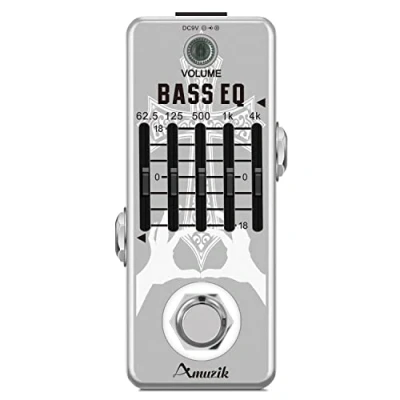 Immagine di Amuzik Bass EQ Pedal 5 Band Equalizer Pedals For Guitar With Graphic Mini Size True Bypass