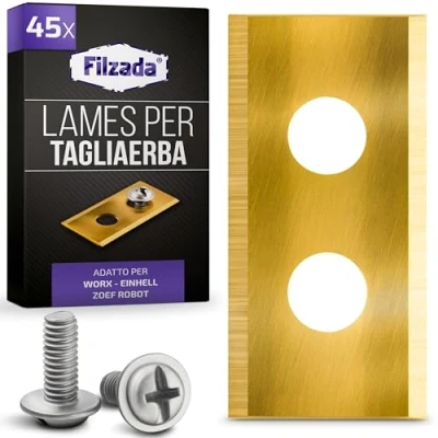Immagine di Filzada® 45x Lame di ricambio Titanium adatte a tutti i tosaerba robotizzati Worx Landroid anche ai robotici LandXcape, Zoef Robot