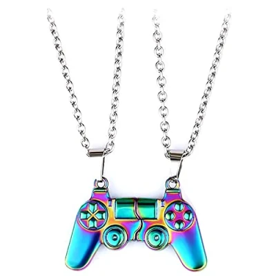 Immagine di Coppia magnetica Gamepad Collana con ciondolo in lega di metallo manico magnetico per console gioco controller fidanzato fidanzata migliore amica,