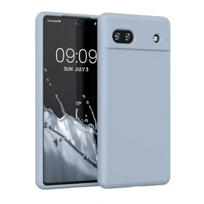 Immagine di kwmobile Cover per Google Pixel 6a Custodia Back Case Smartphone in Silicone TPU Protezione Gommata blu chiaro matt