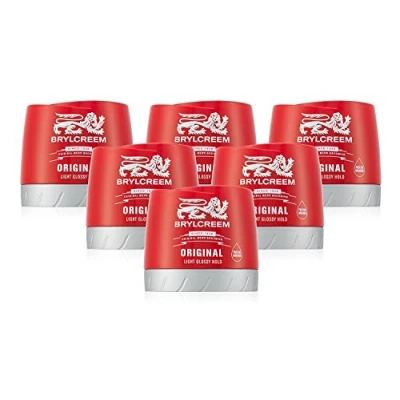Immagine di Brylcreem Original Light Gloss Hold Crema per capelli da uomo, confezione 6, 150 ml, colore: rosso