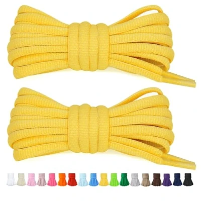 Immagine di Stepace 2 Paia di Lacci Arrotondati da 60cm per Sneakers, Lunghezza 200cm 18 Colori, Scarpe Giallo