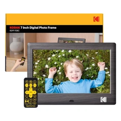 Immagine di KODAK, cornice digitale da 7 pollici, elettronica per foto, schermo IPS, lettore video, calendario/allarme, supporto USB o scheda SD, rotazione automatica, con telecomando