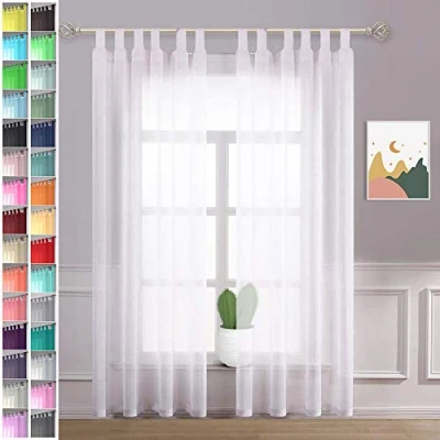 Immagine di Megachest Lucy Tenda a 2 pannelli in voile con laccetti (28 colori) (bianco puro, larghezza 142 cm x altezza 137 cm)