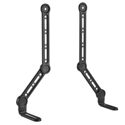 Immagine di Maclean Supporto universale per soundbar fino a 15 kg altoparlanti il montaggio sotto o sopra TV Bracci regolabili, compatibile VESA (Diagonale schermo: max. 49&quot;)