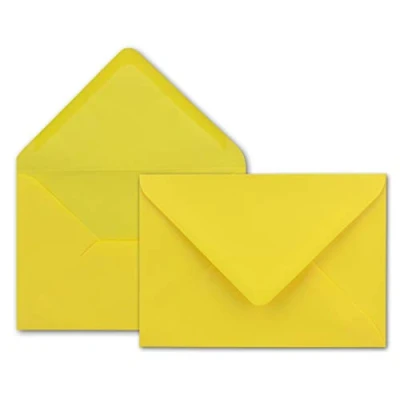 Immagine di Neuser Buste da lettere 80 g/m² in colori vivaci, formato B6, dimensioni 175 x 125 mm, chiusura adesiva inumidire 25 Umschläge Gelb