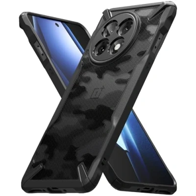 Immagine di Ringke Fusion X Compatibile con Cover OnePlus 13R, Custodia Bella e Protettiva Ottimo Grip, Stile Militare Antiurto Resistente Camo Black