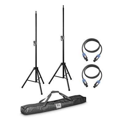 Immagine di LD Systems DAVE 8 SET 2 x stativo per altoparlante con borsa di trasporto + cavi 5 m sistemi
