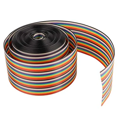 Immagine di cavo piatto del nastro 7 pin IDC arcobaleno, 28 AWG Multicolor Flessibile Rainbow Jumper Cable, Resistenza alle alte temperature dei cavi isolati 300V(5 meter long)