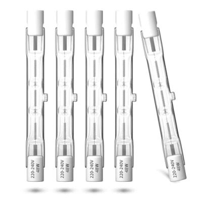 Immagine di Klarlight Eco R7s 78mm Lampadine Alogene 48W Dimmerabile Bianco Calda 2700K 750LM T3 J78 Tipo Linear Lampade 230V Per Lampada da Parete, Terra, di Sicurezza (5 Pacco)
