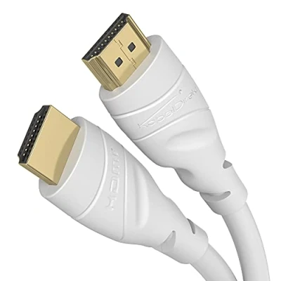 Immagine di KabelDirekt Cavo HDMI 4K 10 m Disponibile in 0,15 22,5 Per tutti i dispositivi (4K@60Hz, 2.0, High Speed con Ethernet, TV, Blu ray, PS5/XBS/Switch, bianco)