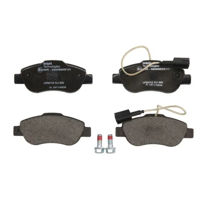 Immagine di DELPHI LP3412 Kit pastiglie freno con contatto segnalazione usura lamierino anticigolío accessori FIAT: 500 Hatchback, C Cabrio