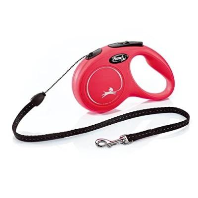 Immagine di flexi New Classic Cord Retractable Dog Leash NewClassicSCord5mred, Nylon, Solidi Getaway, Small (Pack of 1)