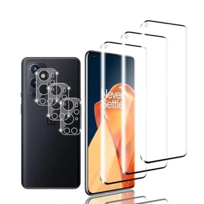 Immagine di Zicurz 3+3 Pezzi Pellicola Protettiva per OnePlus 9 Pro Pellicola, [3 Vetro Temperato e 3 Fotocamera Temperato] Durezza 9H, Senza Bolle