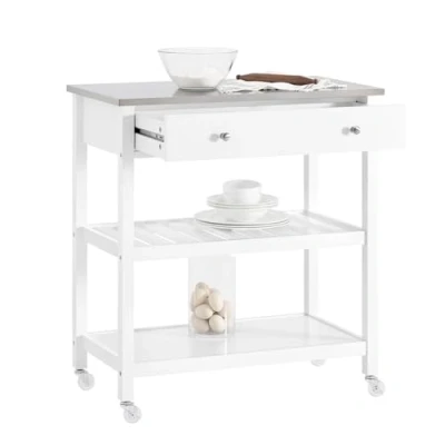 Immagine di SoBuy Carrello da cucina con 2 cassetti Mobile ingresso Credenza portaoggetti (FKW47 W)
