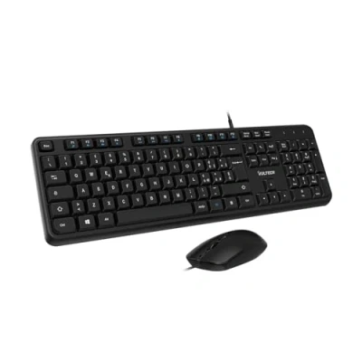 Immagine di VulTech KM 811 Kit Tastiera e Mouse USB silenziosi layout italiano QWERTY. Design slim, Tastierino numerico, 12 tasti multimediali, protezione liquidi, PC/Laptop, Windows/Mac/Linux, Nero