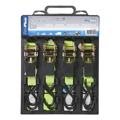 Immagine di ProPlus 320204 Cinghia di Fissaggio con tenditore a cricchetto e 2 Ganci, 5 m
