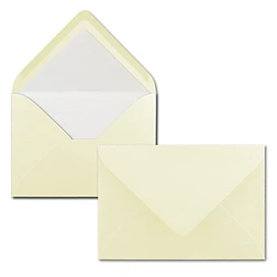Immagine di 100 buste per lettere, formato DIN C6, foderate con carta velina bianca, g/m², 11,4 x 16,2 cm, chiusura a umido