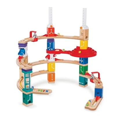 Immagine di Hape Quadrilla Set avanzato di codifica Pista per biglie in legno ultima generazione imparare il Coding giocando dai 6 anni su