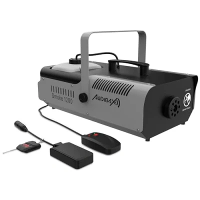 Immagine di Audibax Smoke 1200 Macchina del Fumo per Feste con Telecomando Potenza W capacità 2,3 L al Minuto di 295 m3 Riscaldamento in 8 min