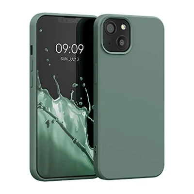 Immagine di kwmobile Custodia Compatibile con Apple iPhone 13 Cover Back Case per Smartphone in Silicone TPU Protezione Gommata verde militare