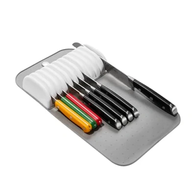Immagine di madesmart Tappetino per coltelli in cassetto, bianco grigio