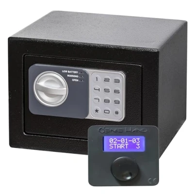 Immagine di Genie Hand Cassaforte Elettronica a Tempo Muro e da Armadio Piccola Cassetta di Sicurezza con Codice Combinazione Chiave Serratura B Class Sistema Anti Bounce per Soldi