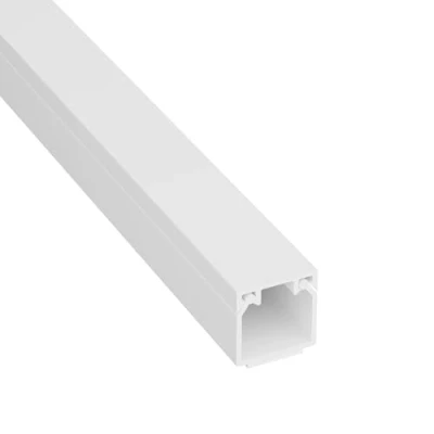 Immagine di Canalina portacavi quadrata D Line, Copricavi autoadesivo, Gestione dei cavi per nascondere singoli 1 x 16 mm (W) 16mm (H) lunghezza m (1 metro) passacavi bianca