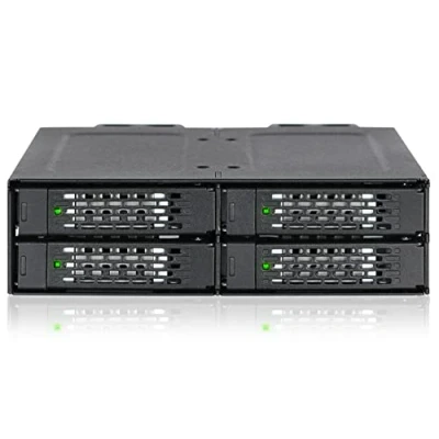 Immagine di ICY DOCK Rack rimovibile Robusta in metallo per 4 SSD NVMe Oculink U.2/U.3 (SFF 8612) , PCIe 4.0 alloggiamento da 5,25&quot; (Compatibile con la scheda trimodale) ToughArmor MB699VP B V3