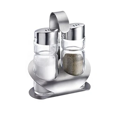 Immagine di Westmark Set sale e pepe, 3 pz., Capacità: 40 ml l&#039;uno, Acciaio inox/Vetro, Wien, Argento/Trasparente, 65022260